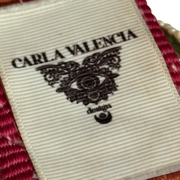 Carla Valencia Embroidered Bag Strap Multicolor Aztec Evil Eye Beaded Adjustable - Picture 15 of 16